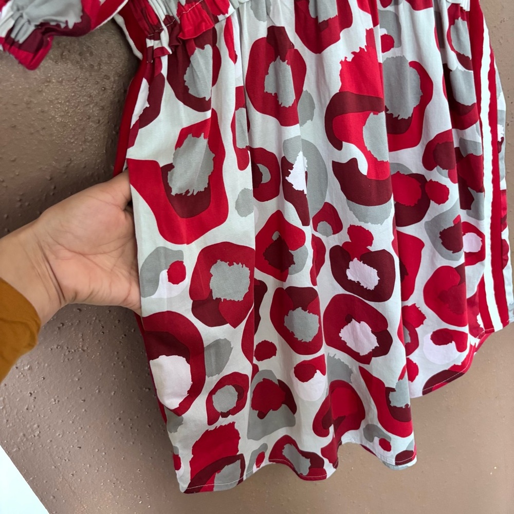 EMILY MCCARTHY Palmer Dress - Burgundy Collegiate Cheetah size L - Picture 4 of 10